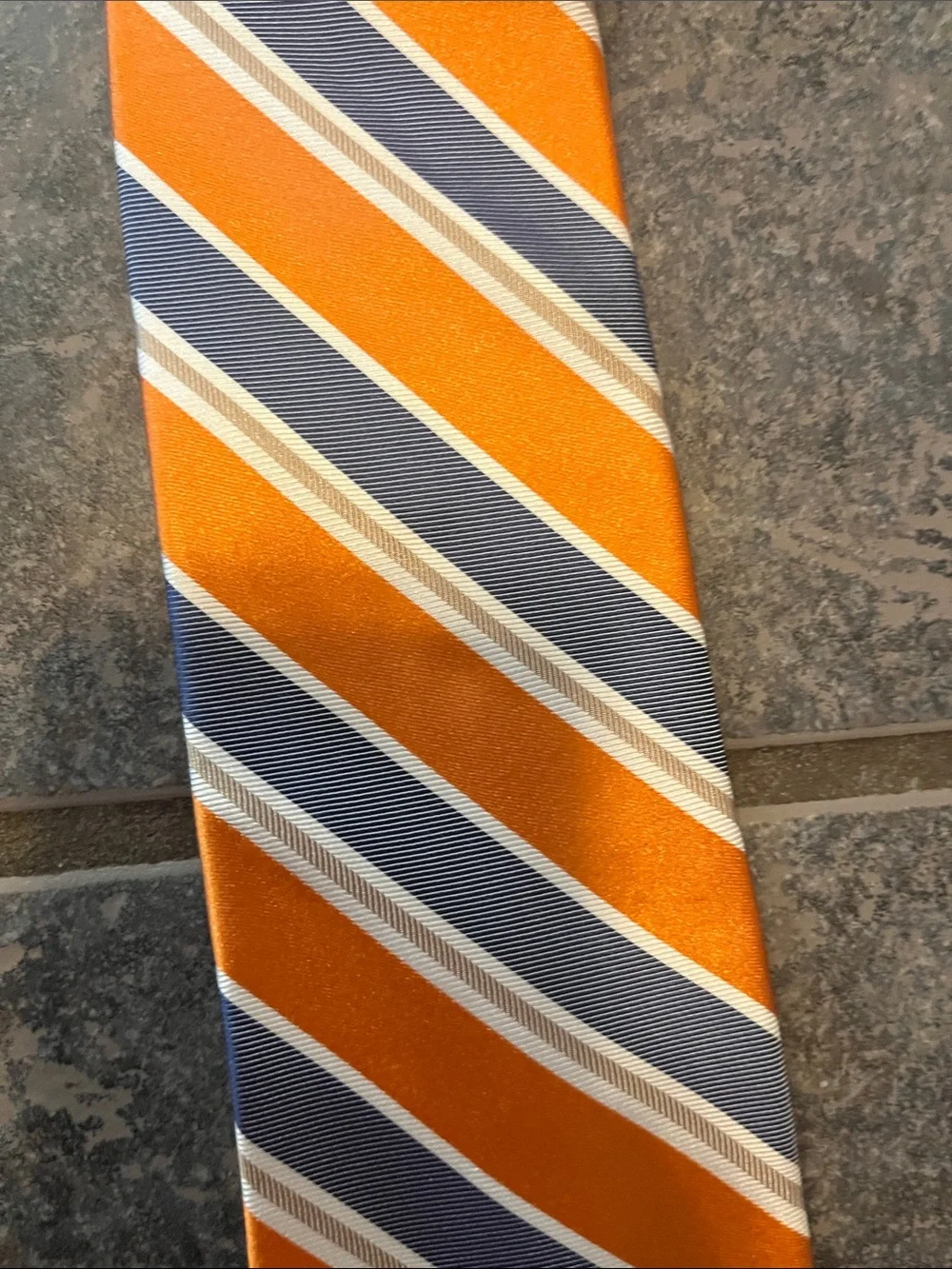 Striped Orange and Blue Men's Necktie